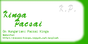 kinga pacsai business card